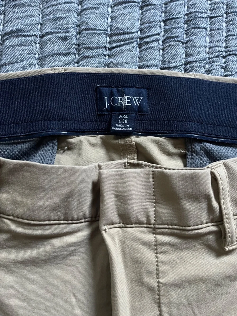 J. Crew Tech Chino; Men's 34/30; slim fit; khaki
